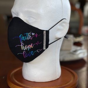 Faith hope love face mask
